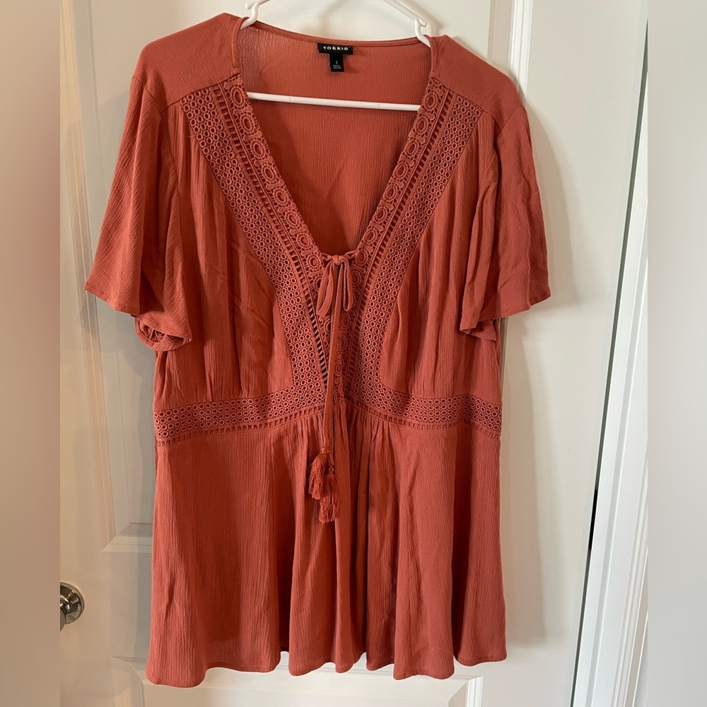 Torrid Terracotta Boho Blouse
